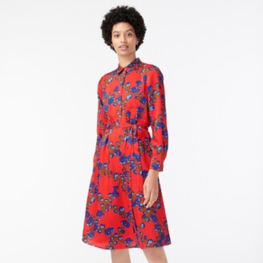 NWT J. Crew lattice floral shirtdress sz 6